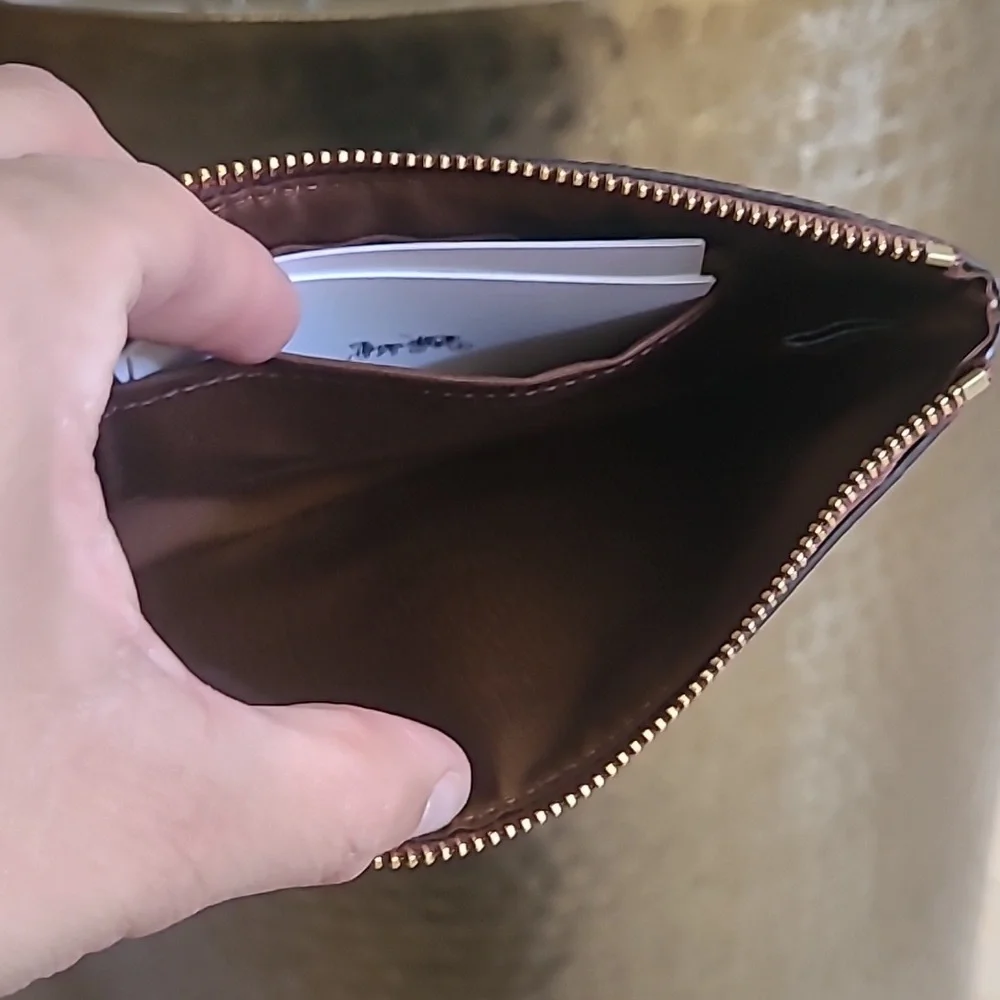 NEW Coach Brown Leather Wristlet - Picture 4 of 6